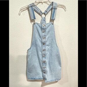 FOREVER 21 denim jean button up overall dress size small